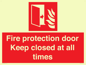 Fire protection door Keep closed at all times